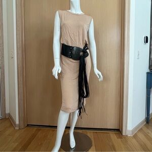 NWOT MAISON MARTIN MARGIELA Nude Open Back Midi Dress